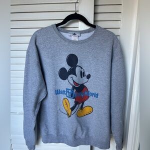 Vintage Walt Disney World Grey Mickey Sweatshirt - Large